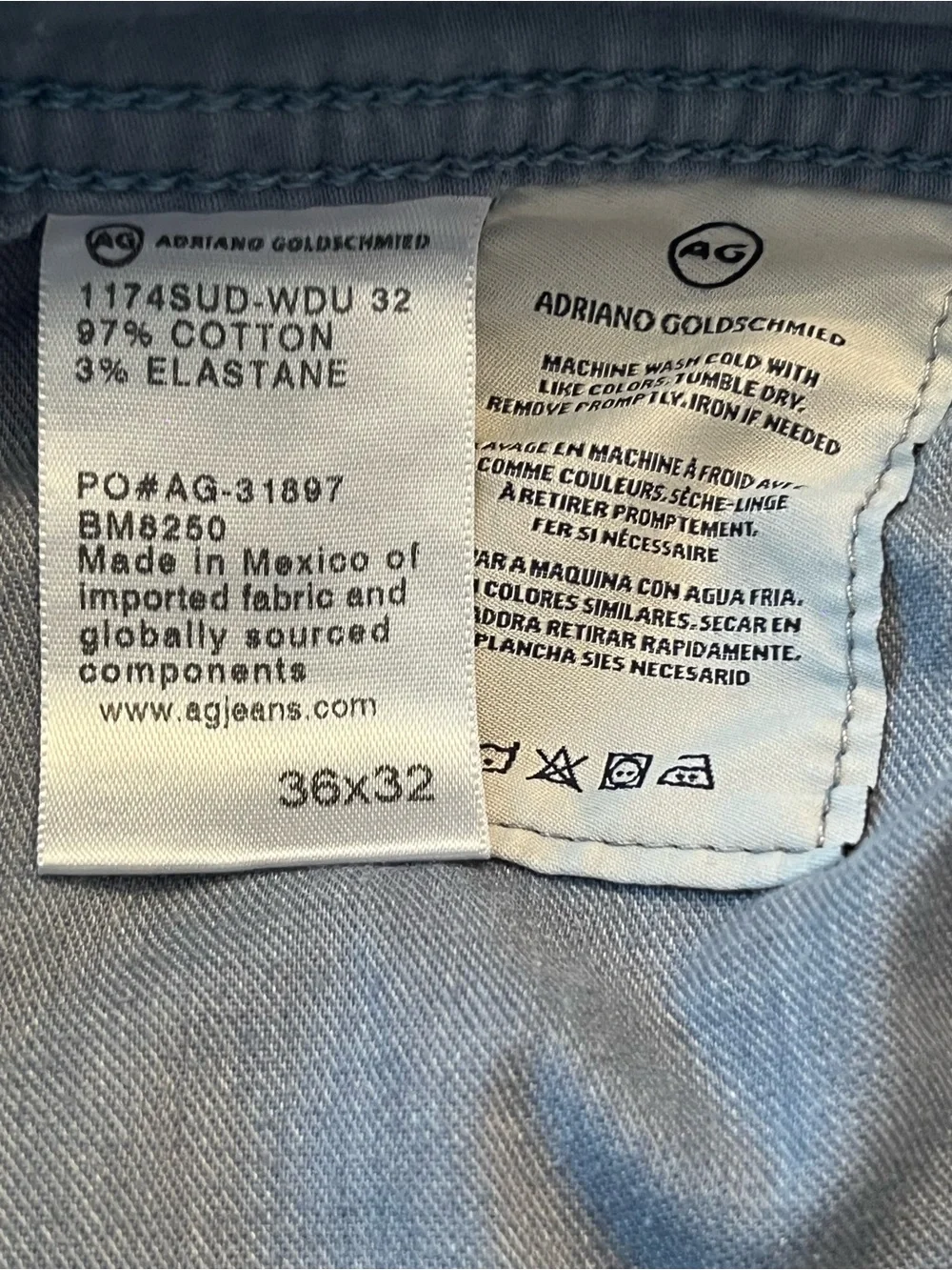 AG Adriano Goldschmied Light Blue Casual Pants - Pale Blue